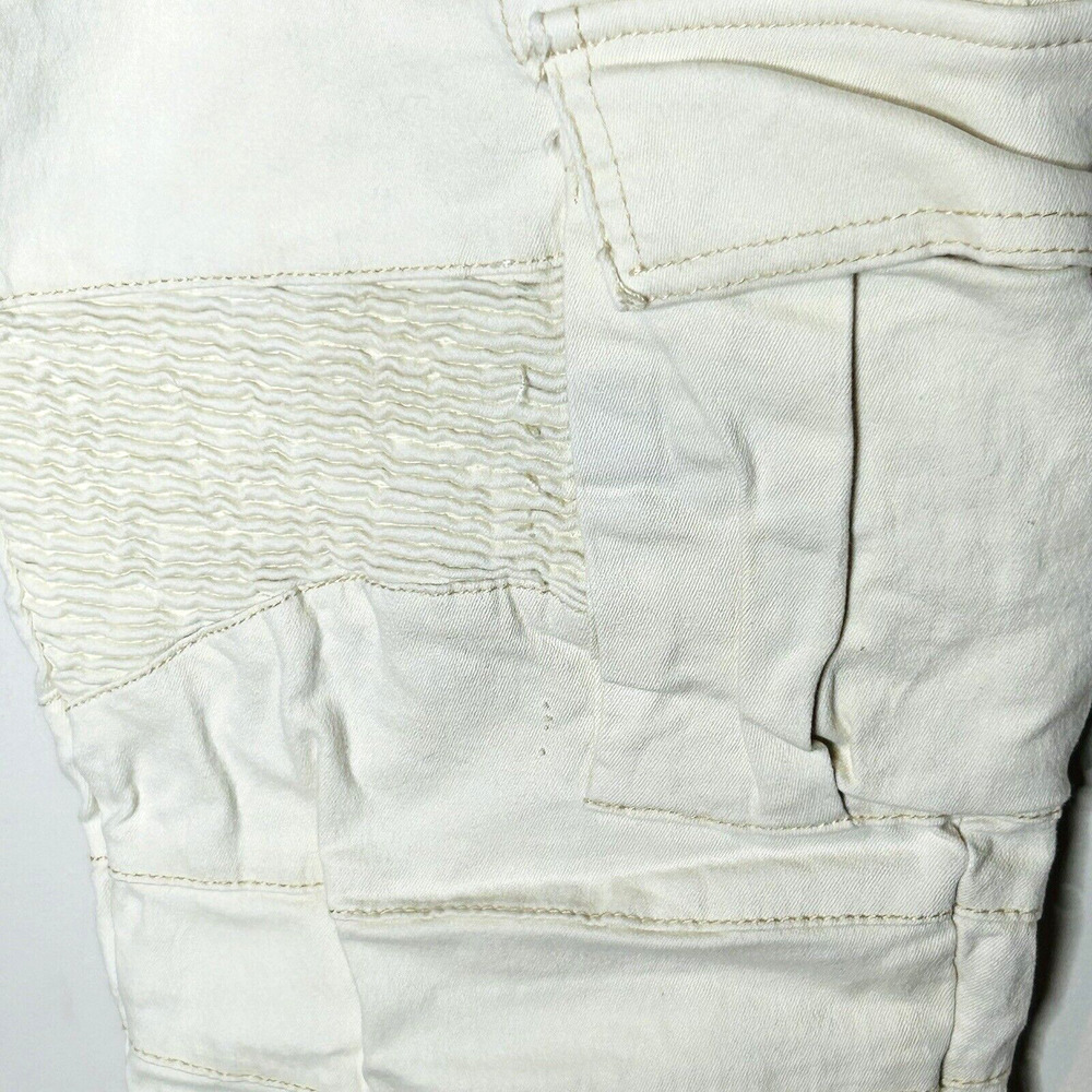 Balmain Cream Slim Straight Cargo Jeans with Black Zippers - Picture 5 of 15